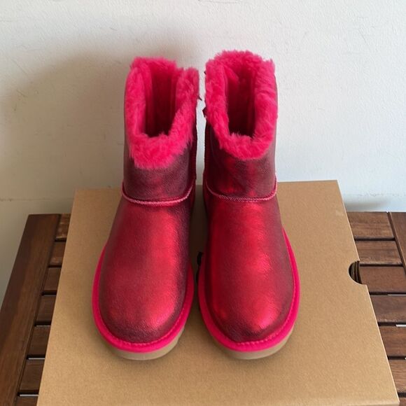 UGG Mini Bailey Bow Glisten Radish Women size 6 - Picture 5 of 14